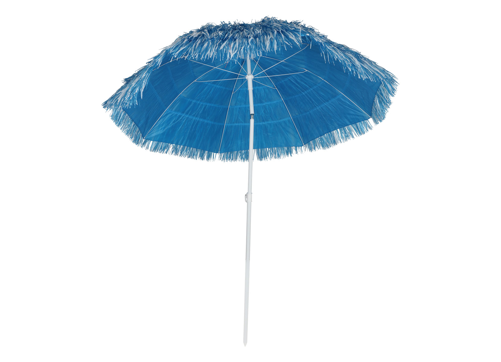 Bast-Sonnenschirm 150x180cm Blauweiß, beschichtetes Metallgestell, Schirmbespannung aus Kunststoff, Gewicht: 1,76kg