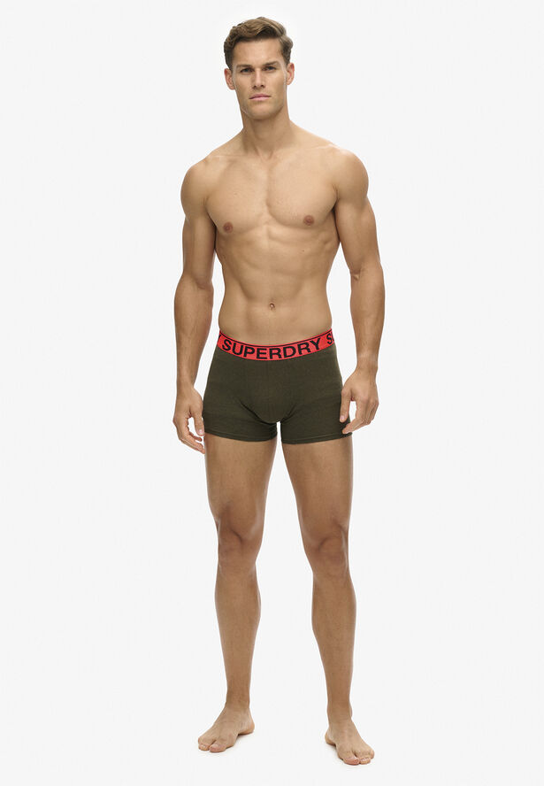 Superdry BOXER TRIPLE PACK Khaki stripe/khaki grit/black