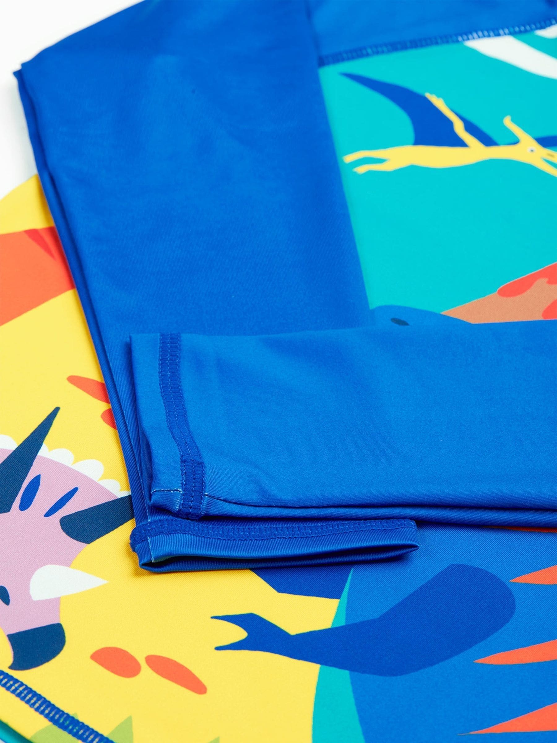 Marineblauw - Frugi Rainbow Sun Safe Rash Vest - Badkleding
