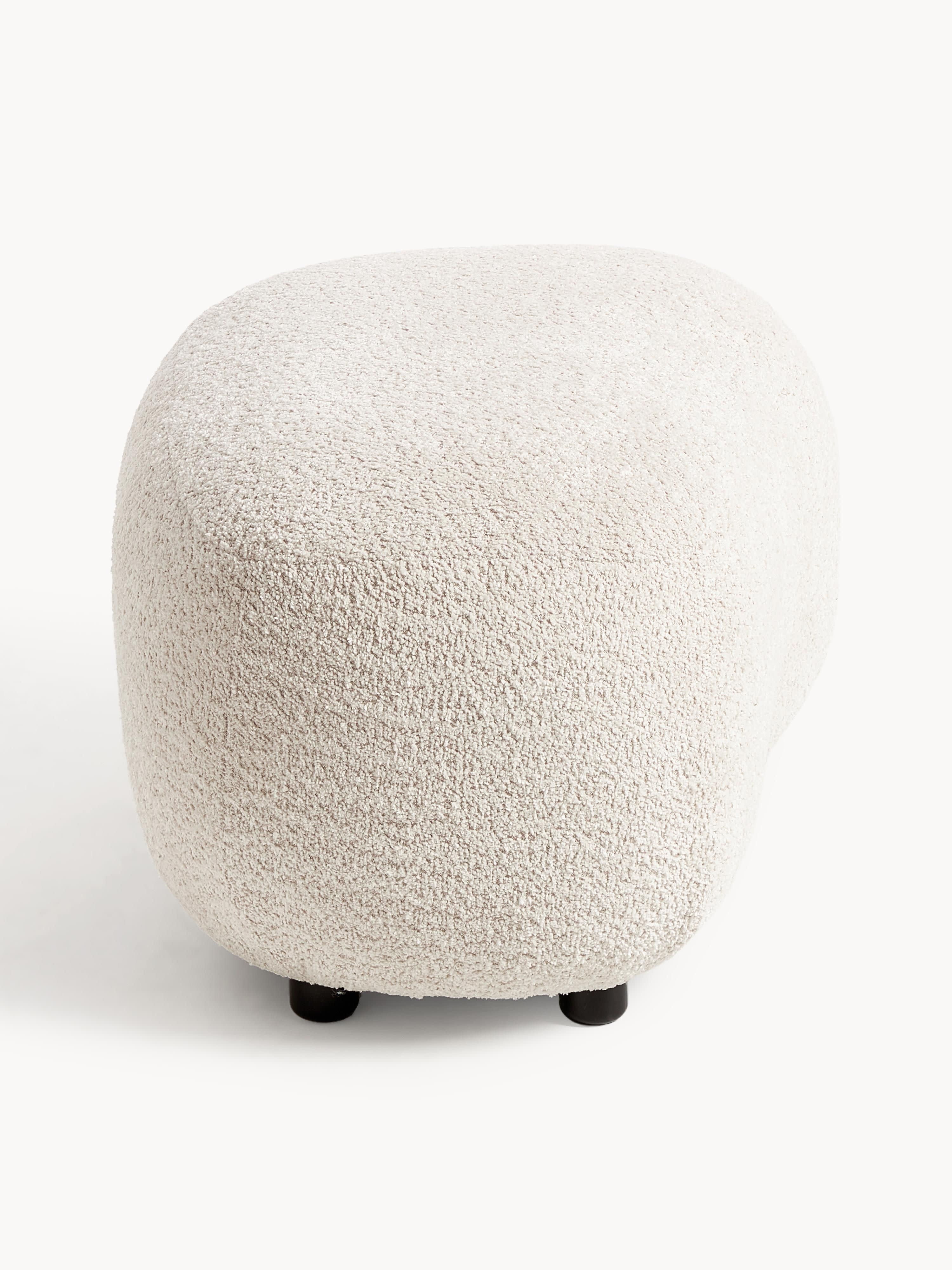 Poef Alba uit teddy-bouclé