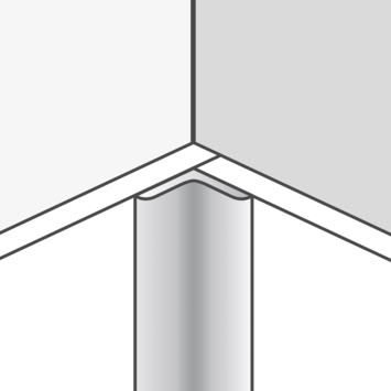 Dumawall  aluminium binnenhoek zwart 12 mm 260 cm