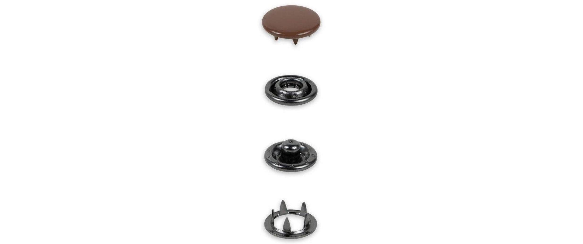 Druckknöpfe Jersey 12 mm, DunkelbraunBunt lackierte Jersey Druckknöpfe