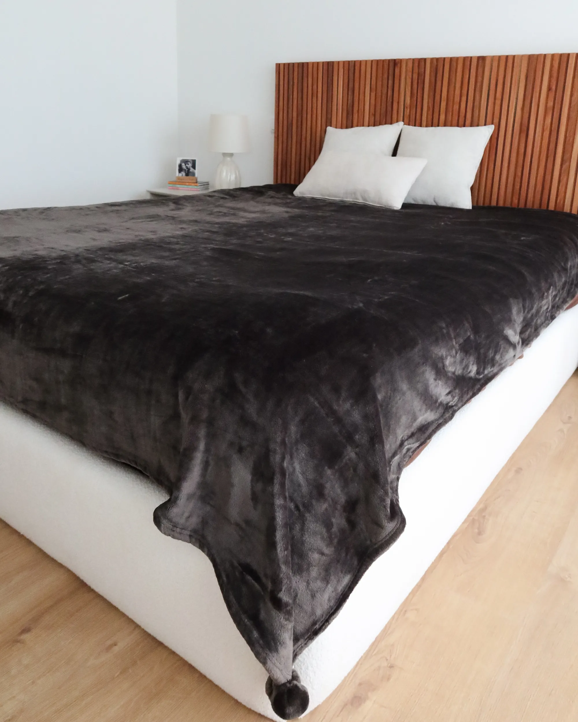 Plaid TERKE 200 x 220 cm Donkergrijs
