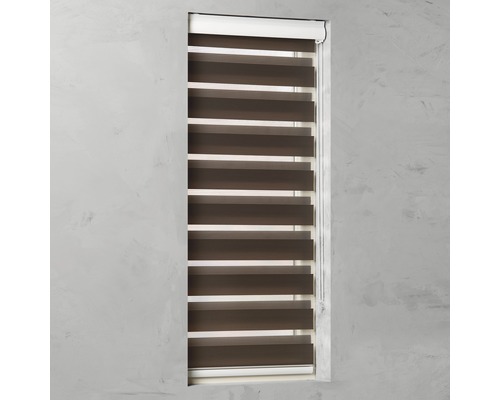 Soluna dubbel rolgordijn D-R12 Noah met cassette, bruin, 60x175 cm