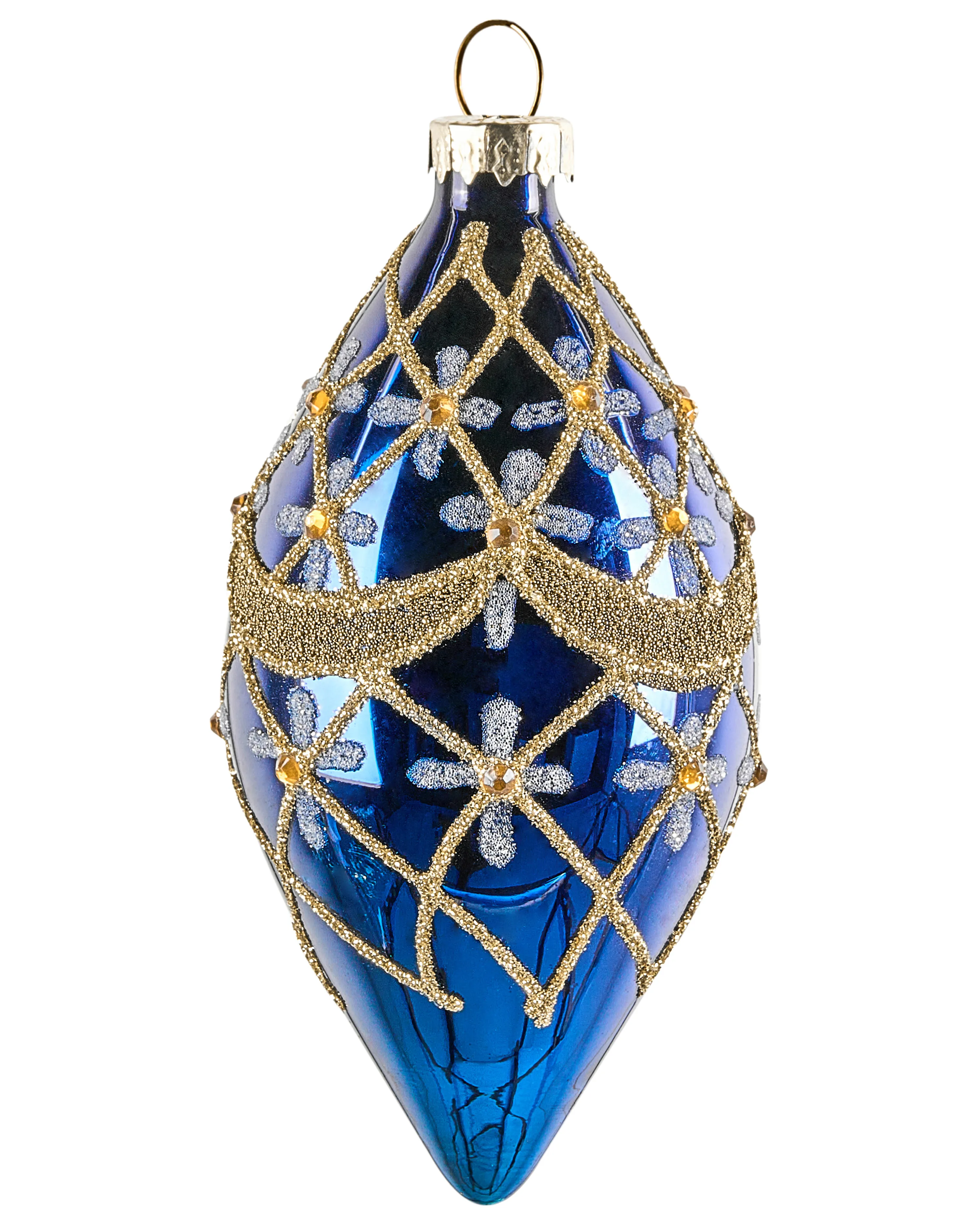 Set van 35 kerstballen ICEDROP Glas Blauw/goud