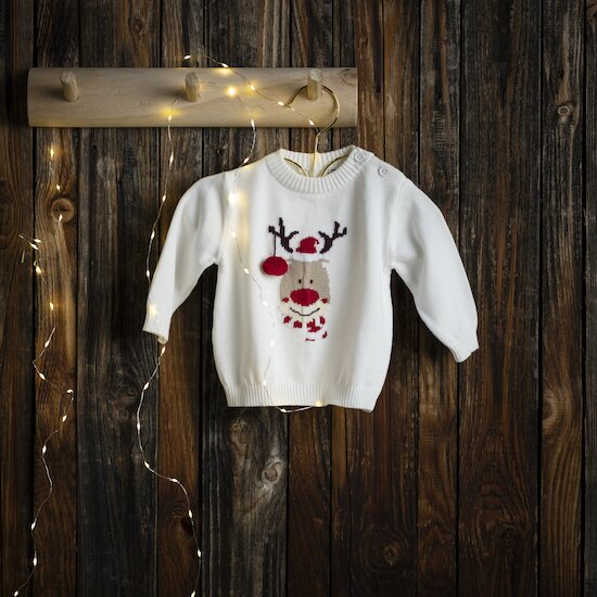 Noël Pull   Ecru        de               P'tit bisou