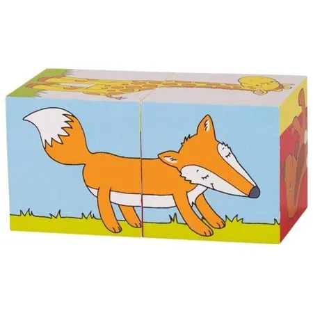 goki Würfelpuzzle Tiere, 2 Teile