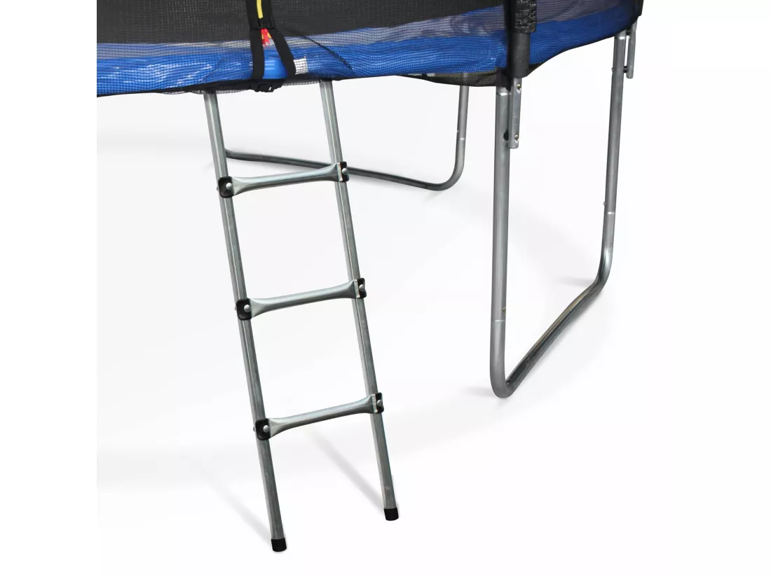 Pack accessoires pour trampoline Ø 490cm Jupiter / Jupiter INNER - Échelle. bâche de protection. filet de rangement pour chaussures et kit d’ancrage