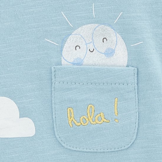 Sweet Summer Tee-shirt manches courtes   bleu ciel        3 mois   de               P'tit bisou