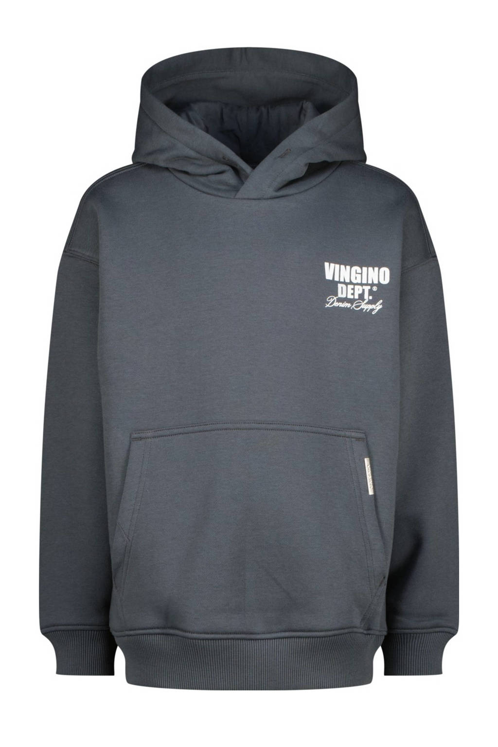 Vingino hoodie Basic met printopdruk donkergrijs