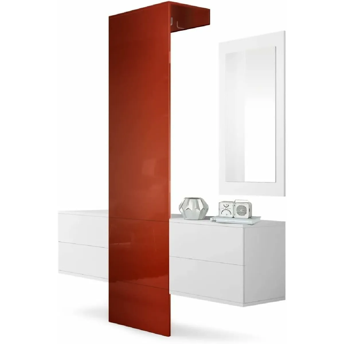 MPC Vestiaire Blanc/Bordeaux Brillant