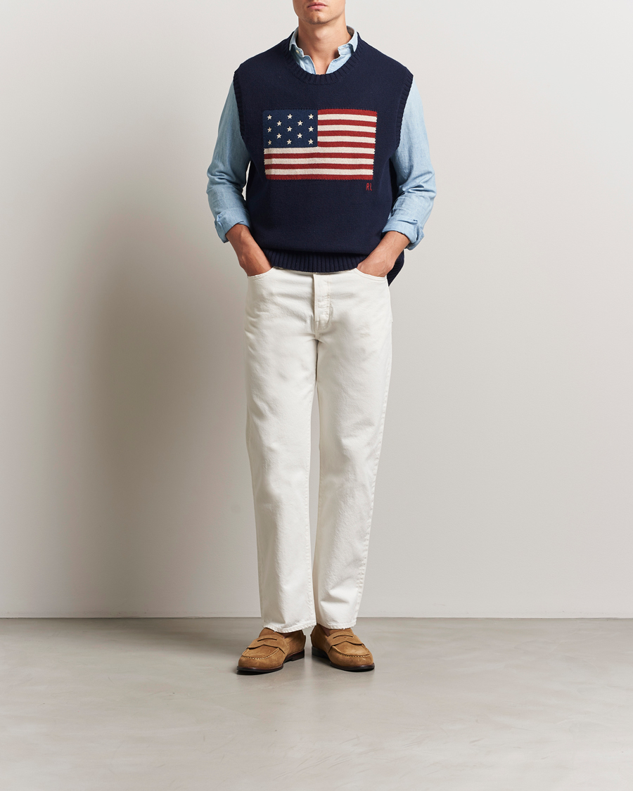 Polo Ralph Lauren US Flag Cotton/Wool Vest Hunter Navy