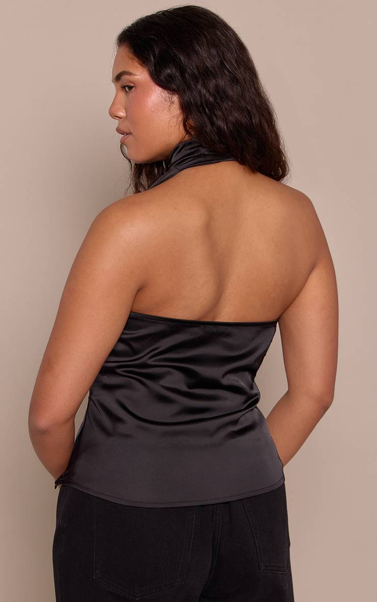 Noir Top À Détail Bordure Satinée Shape