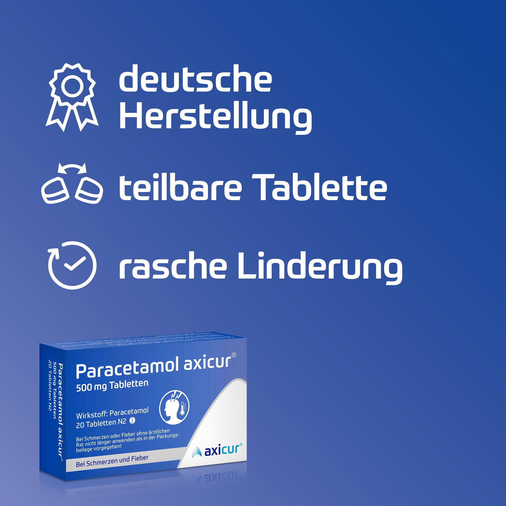 Paracetamol axicur® 500 mg Tabletten
