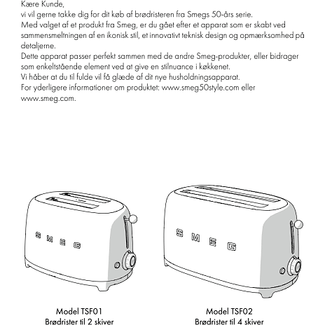 Smeg brødrister TSF01CREU - creme