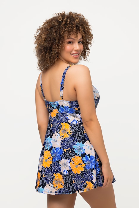 Badekleid, Blüten, Softcups, Korsagen-Ausschnitt