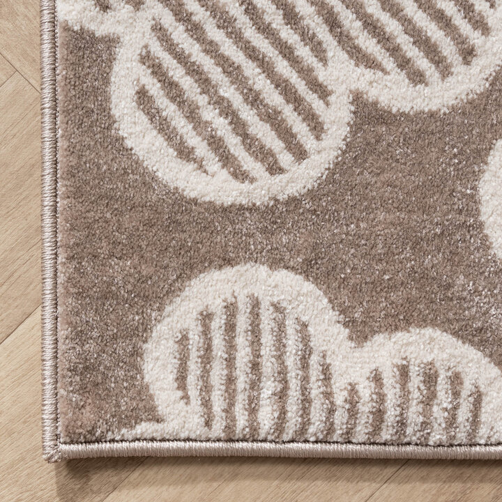 Kinderkamer vloerkleed - Bowie Bloem Taupe