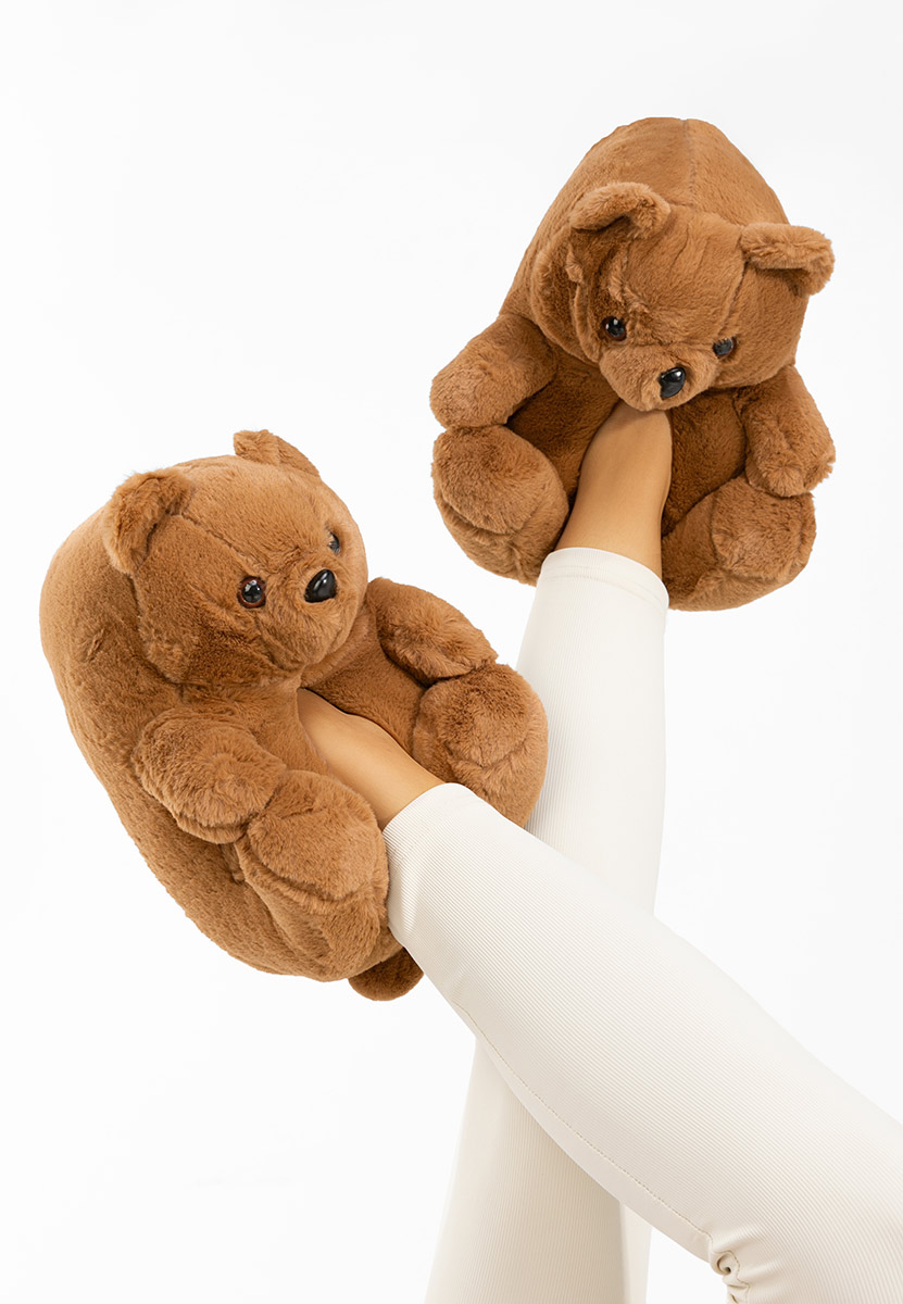 Pantoufles femme kaki Teddy