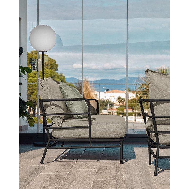 Fauteuil Mareluz en acier noir