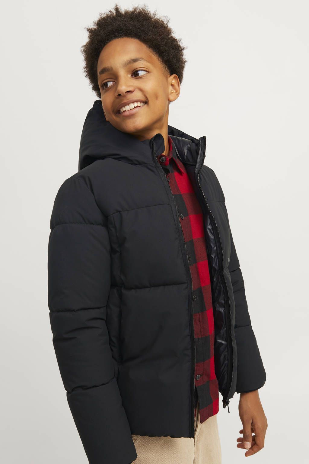 JACK & JONES gewatteerde winterjas JORVESTERBRO zwart