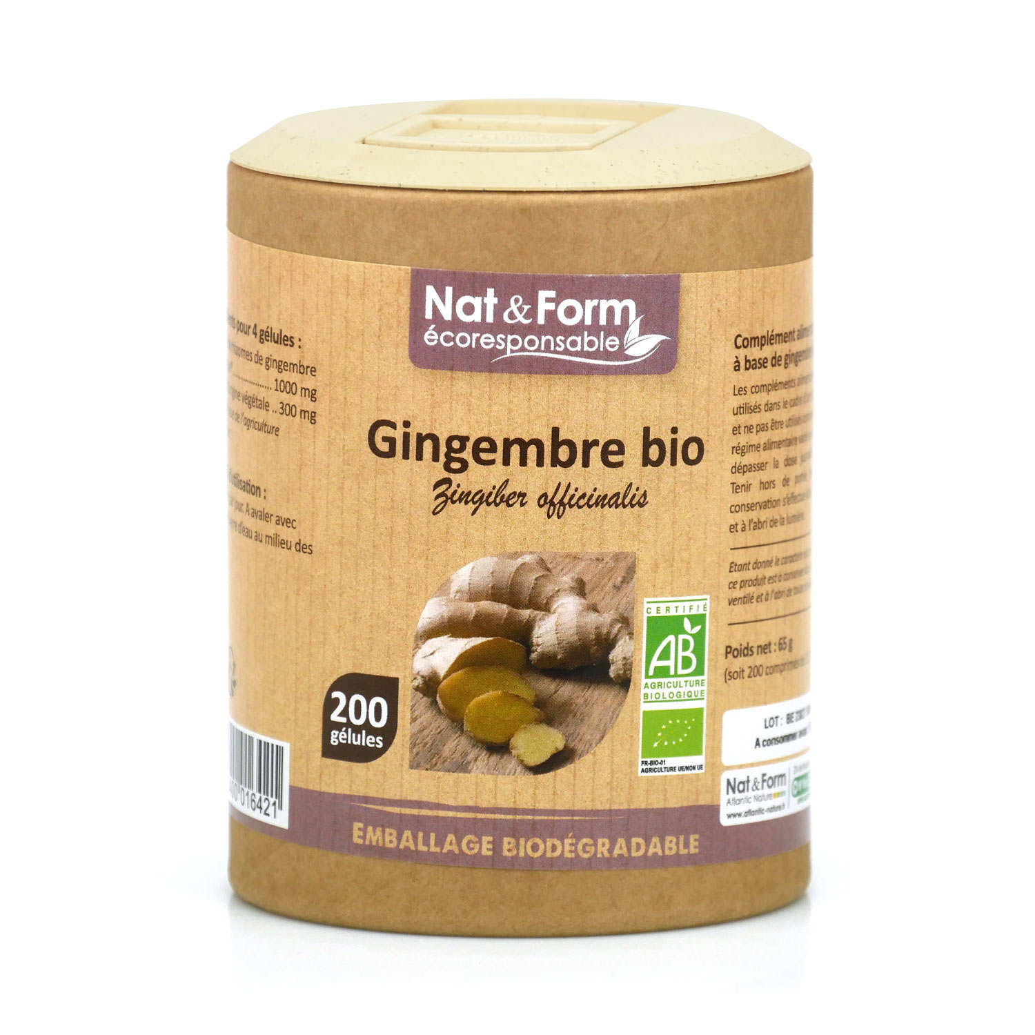 Gingembre bio - 200 gélules de 325mg