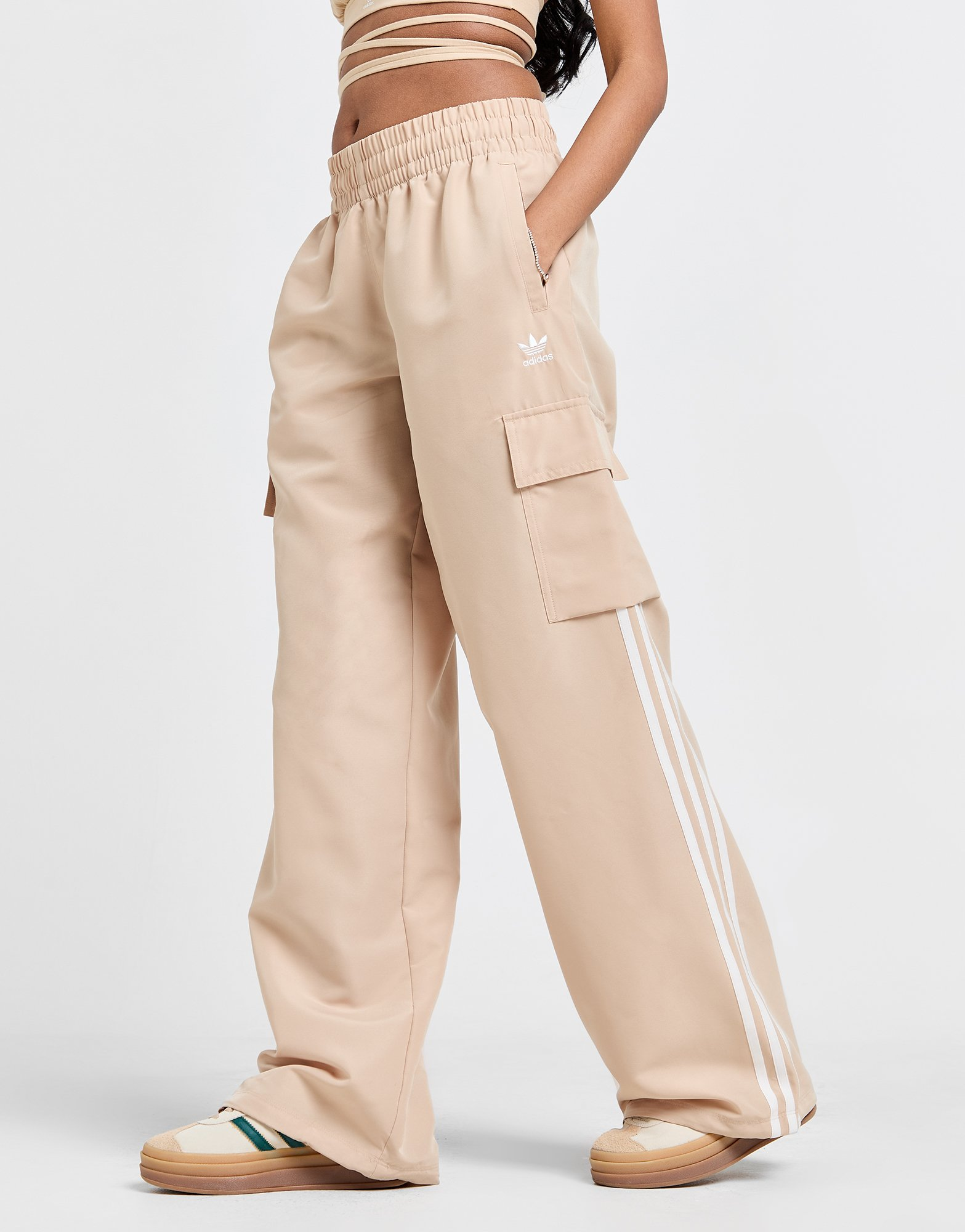 adidas Originals Pantalon Cargo Wide Leg 3 bandes Femme