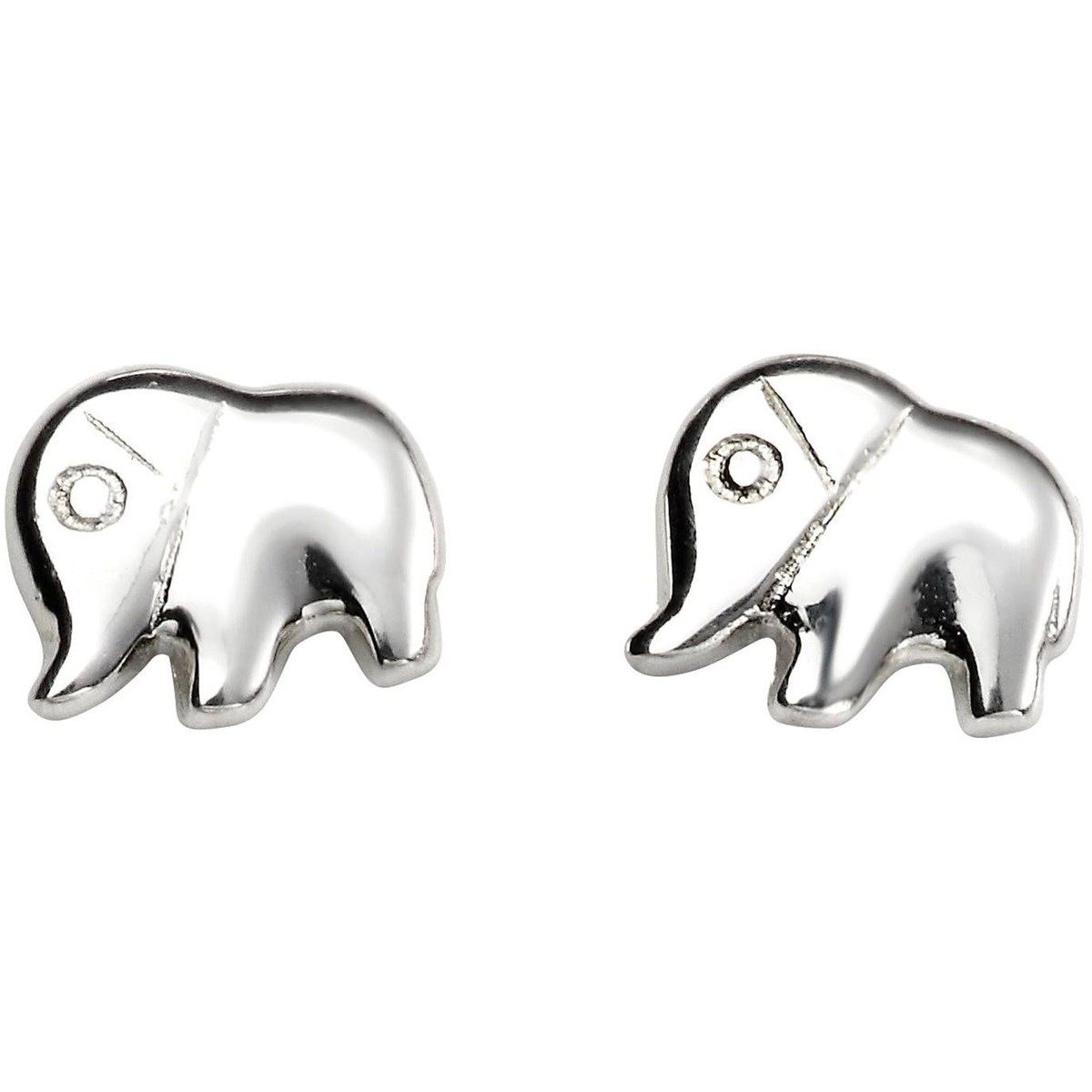 Boucle d'oreille éléphant en argent 925/1000