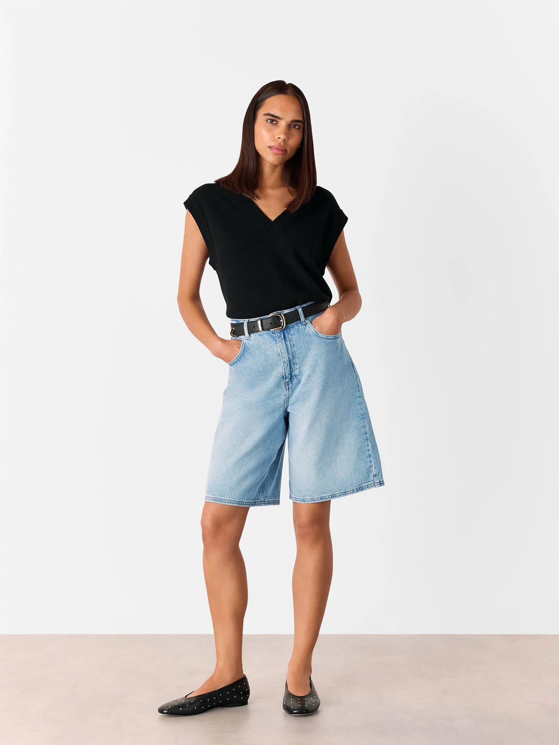 Blauw - Whistles 100% Cotton Authentic Knee Length Shorts