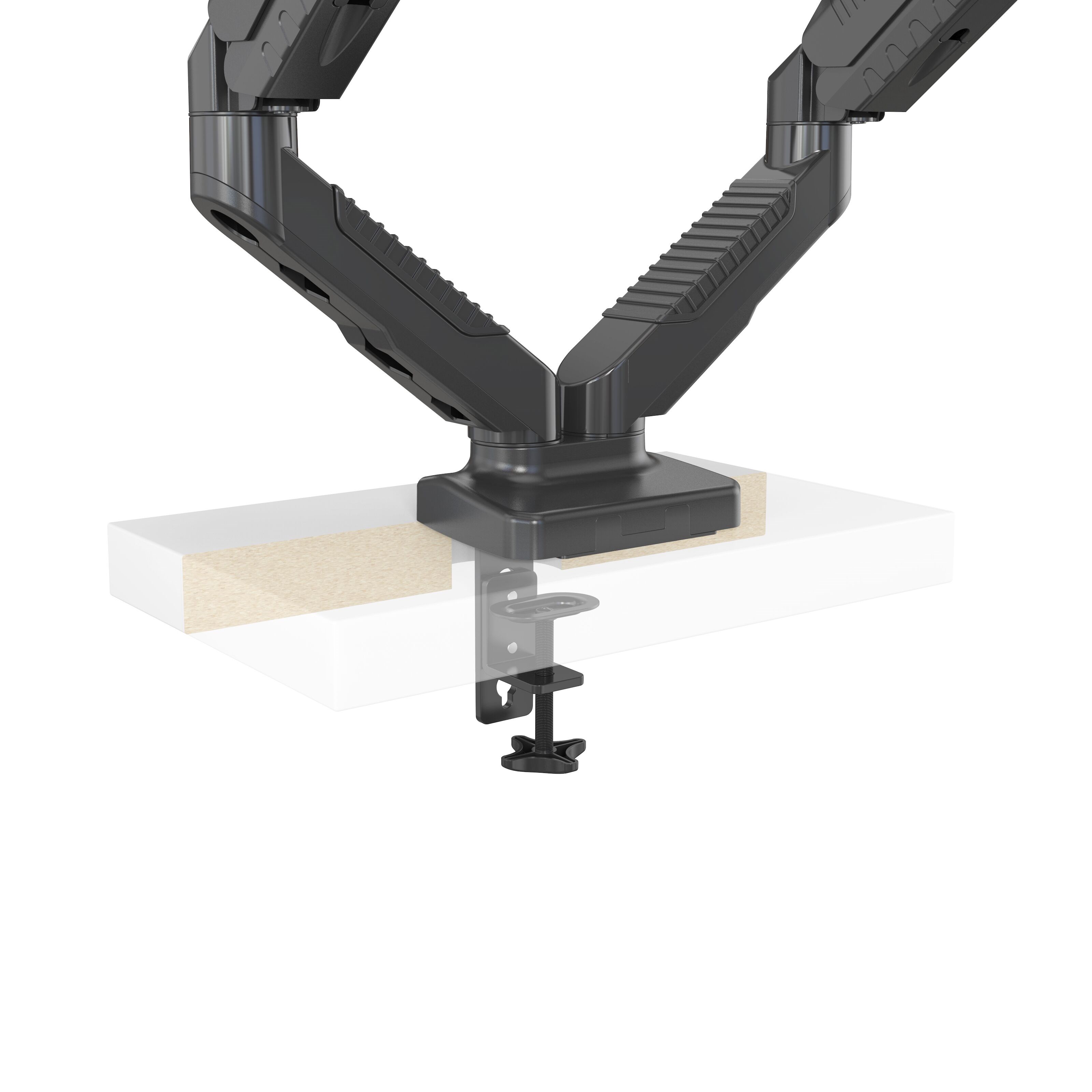 Plexgear 3-leddet fjæret bordfeste for skjerm 13-27” 2 armer