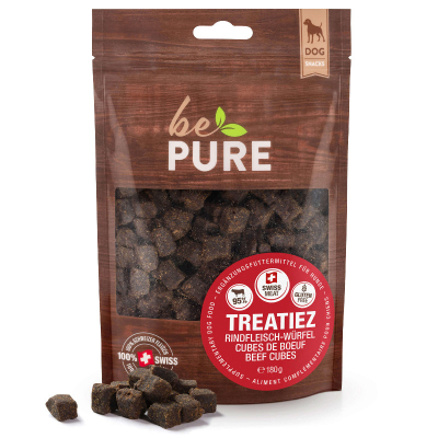 bePure Hundesnack Treatiez Rindfleisch-Würfel 180g