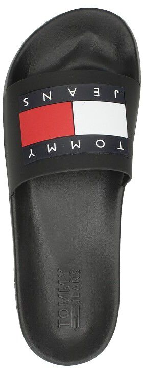 Tommy Hilfiger Tommy Jeans Mens Flag Pool Slide zwart