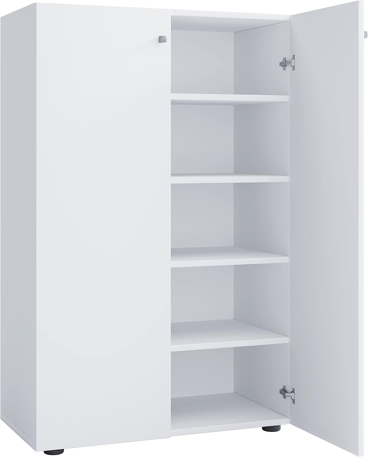 VCM Holz-Schuhschrank | Maße: H. 110 x B. 70 x T. 39 cm | Allzweckschrank | 5 Fächer | 2 Drehtüren– Lona