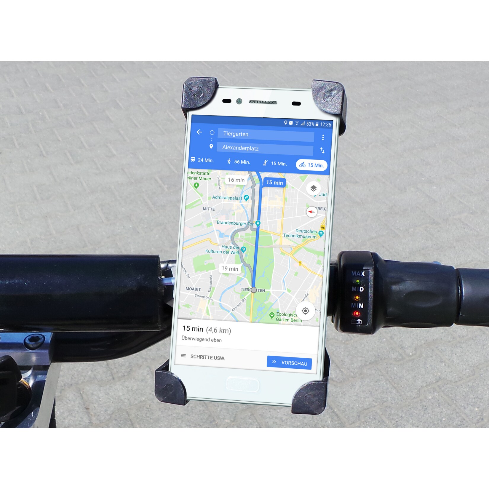 Viron E-Scooter 1000W mit Smartphone Halterung, schwarz