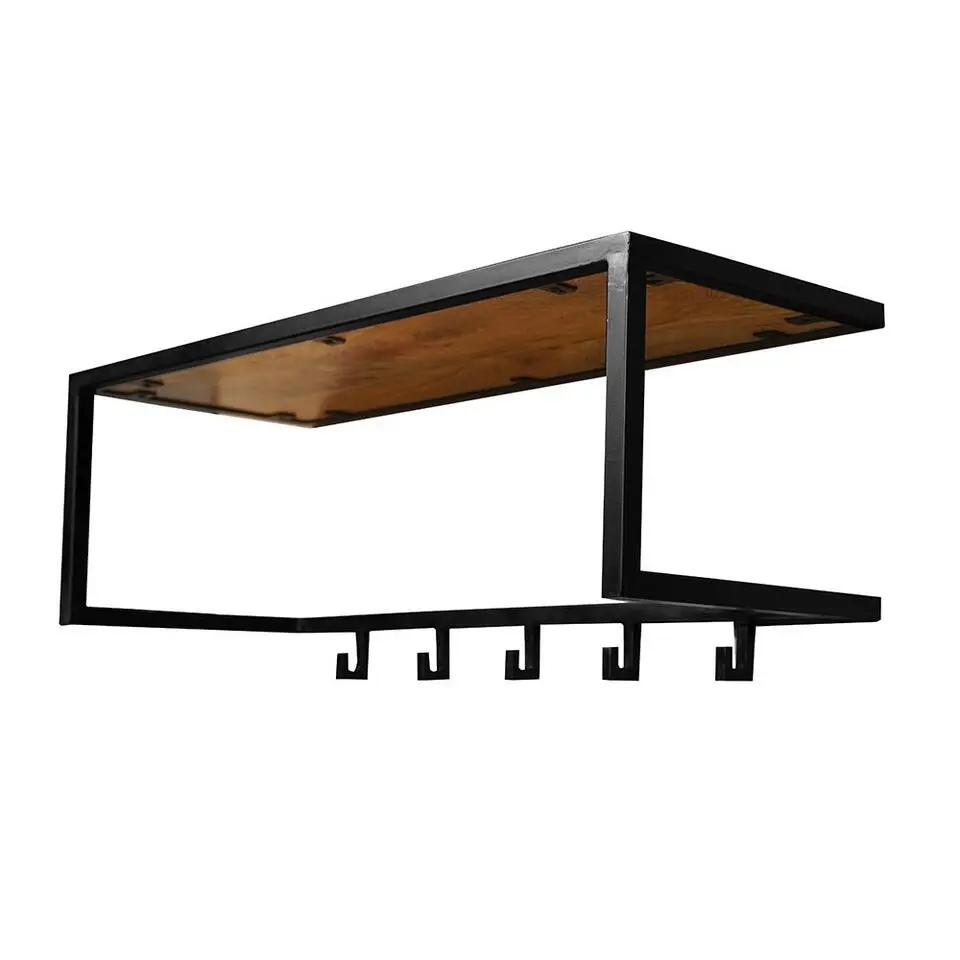 Mangohoutonline - Kapstok 78x30x26cm Rechthoekig - Bruin - Mahom