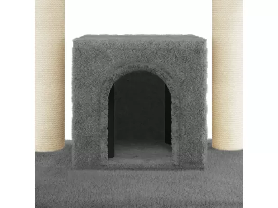 Arbre à chat avec griffoirs en sisal Gris foncé 110 cm
