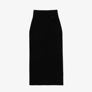 Jupe crayon en maille côtelée sans couture Robes & Jupes - Noir - Lacoste - Femme