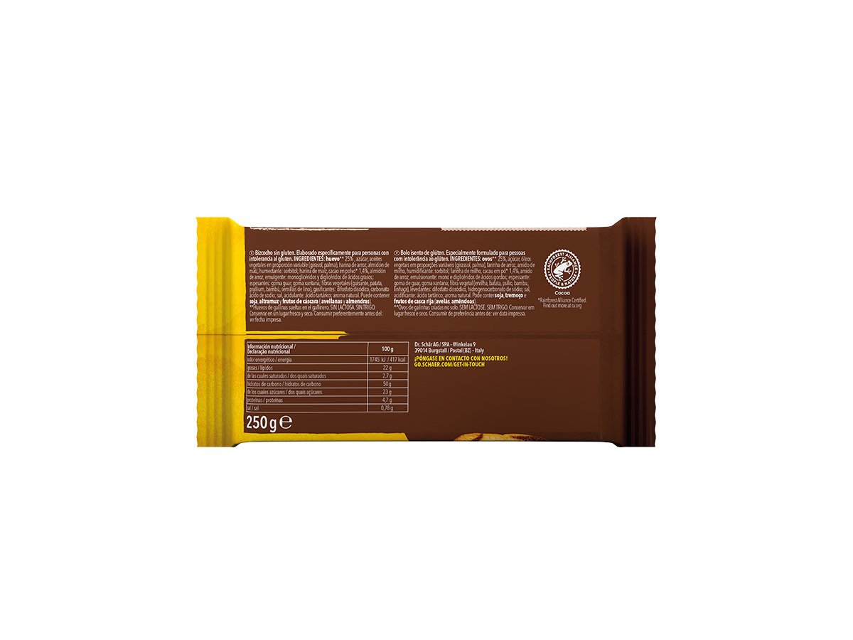 BOLO MARMORE SCHAR SEM GLUTEN 250G