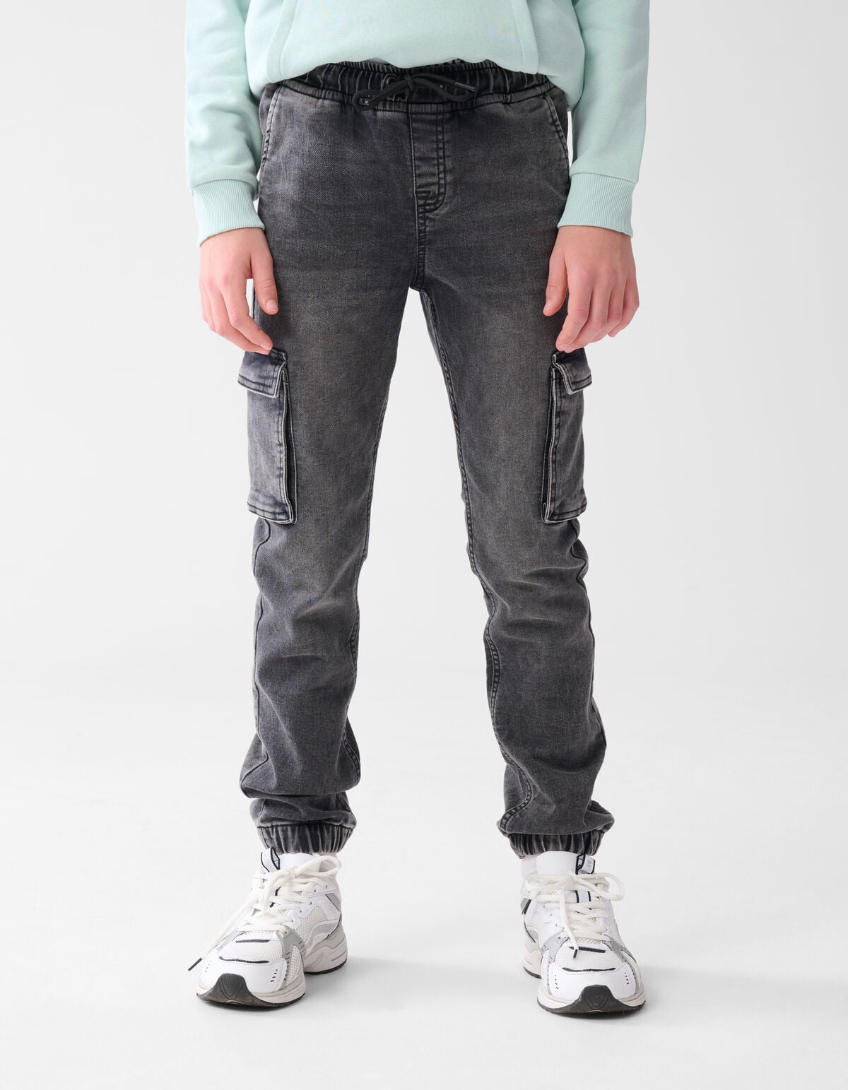 Cargo Fit Jog Jeans Donkergrijs