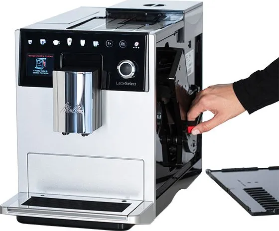 Melitta F63/0-201, Espressomaskine, 1,8 L, Kaffebønner, Indbygget kværn, 1400 W, Sølv