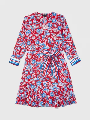 Vestido envelope com estampa de lenço tropical adaptável