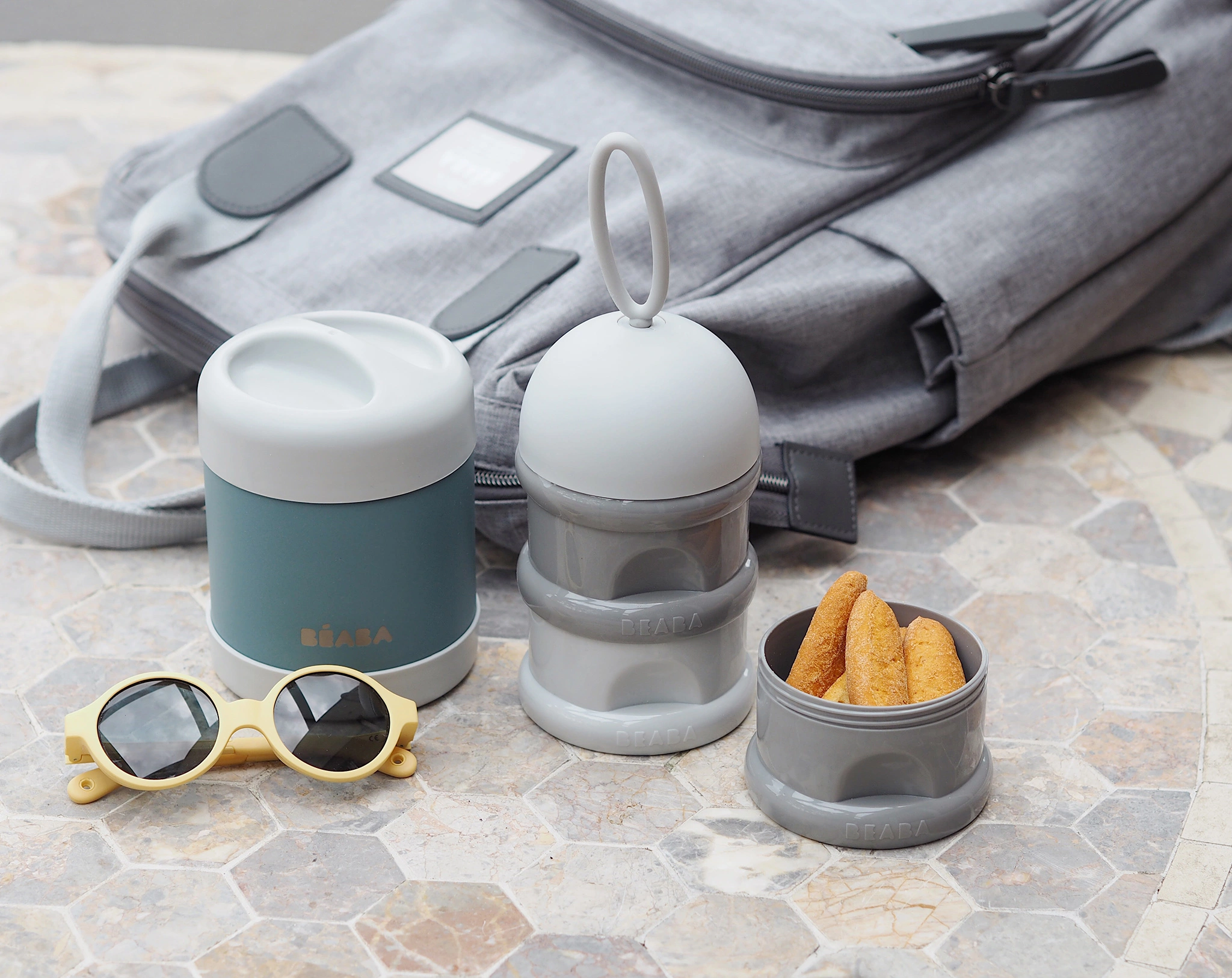 Dosierbox ON THE GO 3-teilig in grey