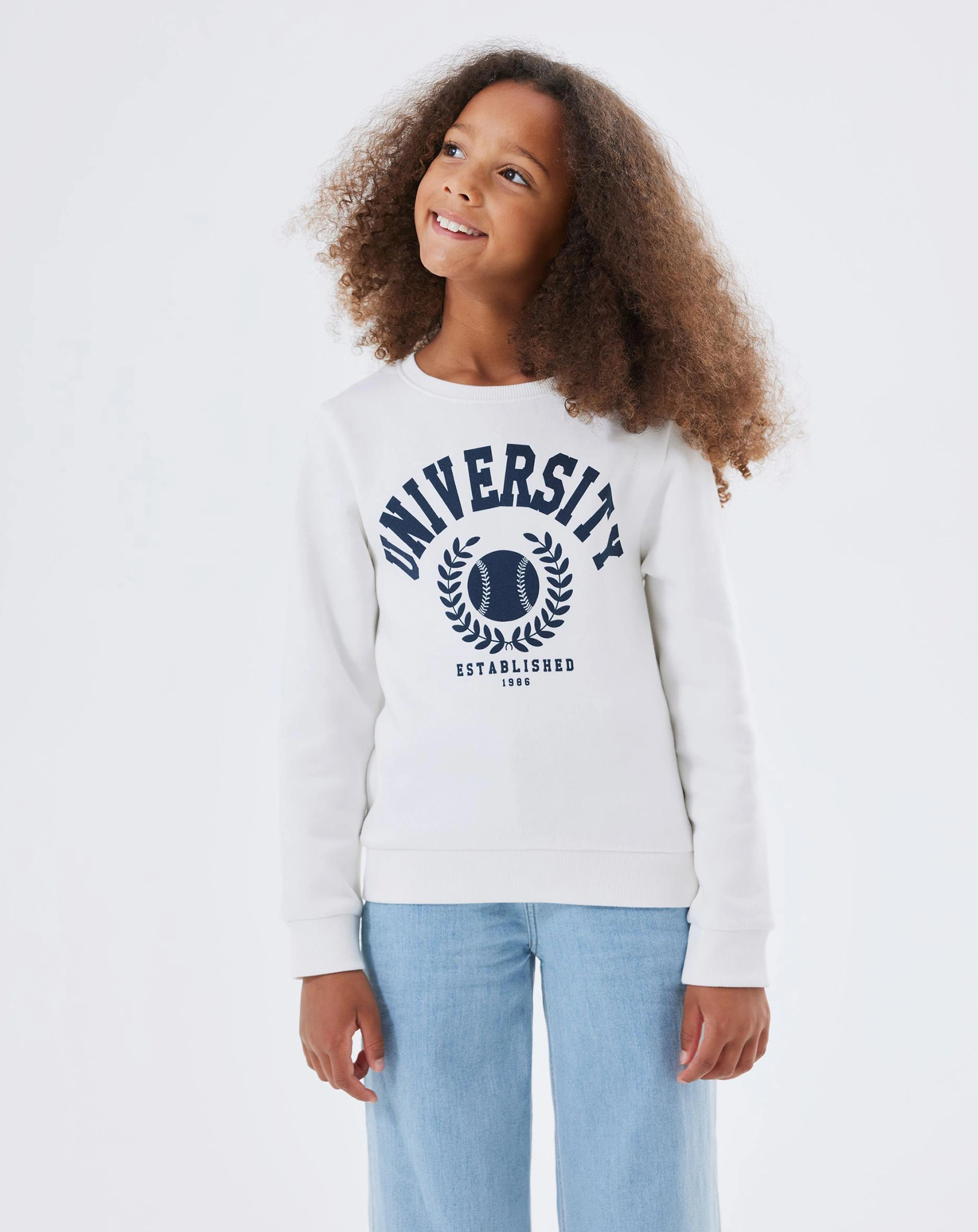 Sweatshirt NKNTILLE  UNIVERSITY in white alyssum