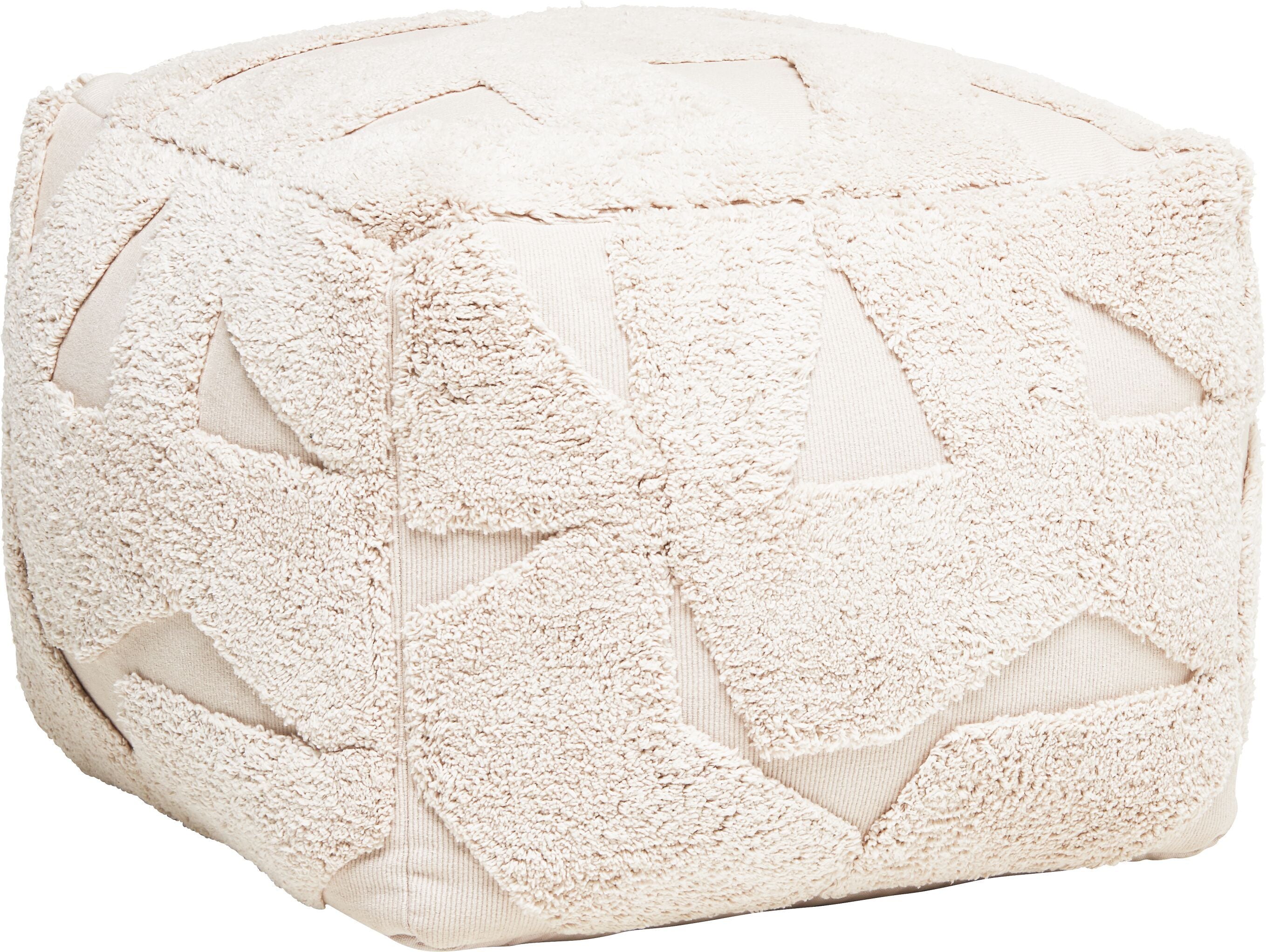 ANNALISA Hocker, écru - Ecru / B: 45.0 cm x T: 45.0 cm x H: 35.0 cm
