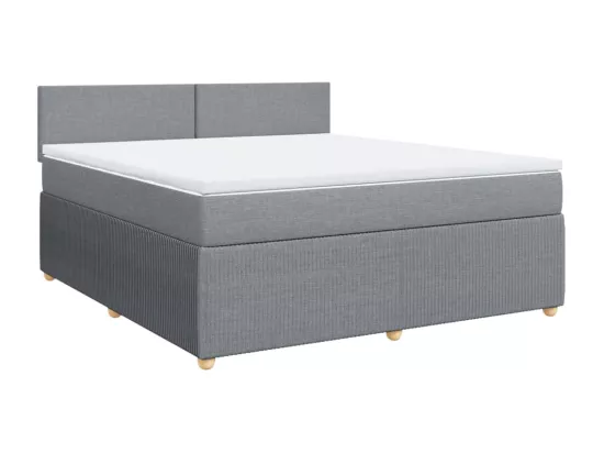 Sommier à lattes de lit avec matelas Gris clair 180x200cm Tissu