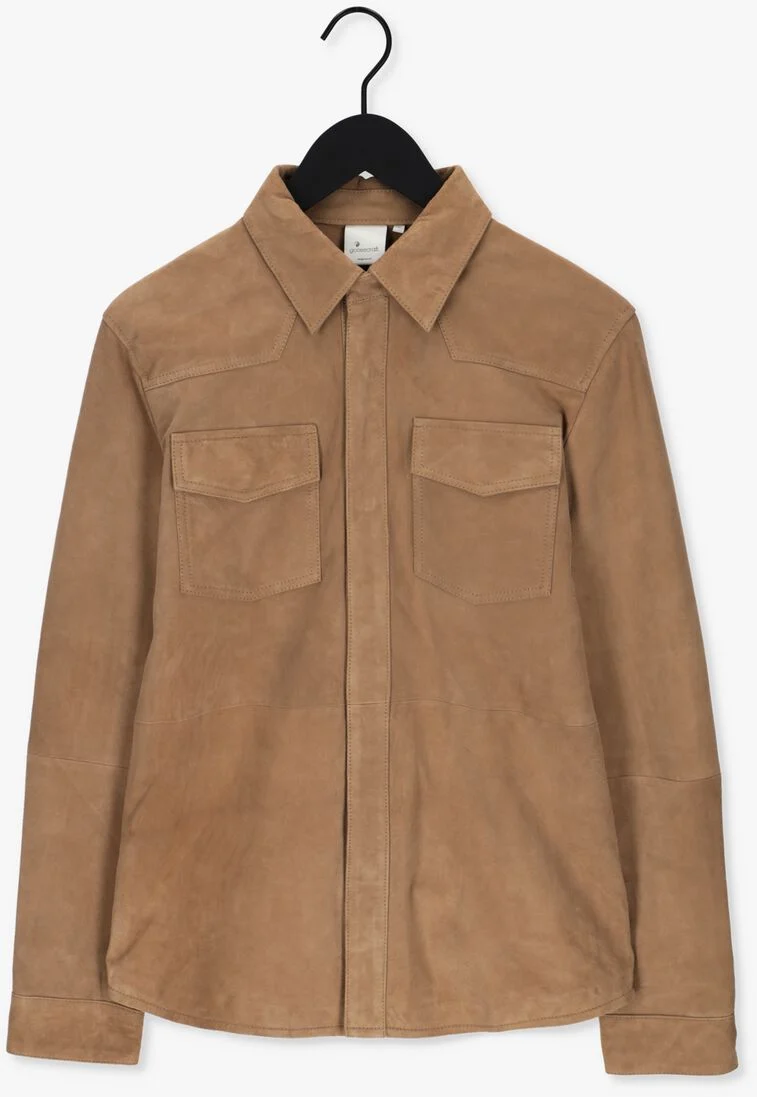 GOOSECRAFT taupe goosecraft overshirt gc wyatt shirt