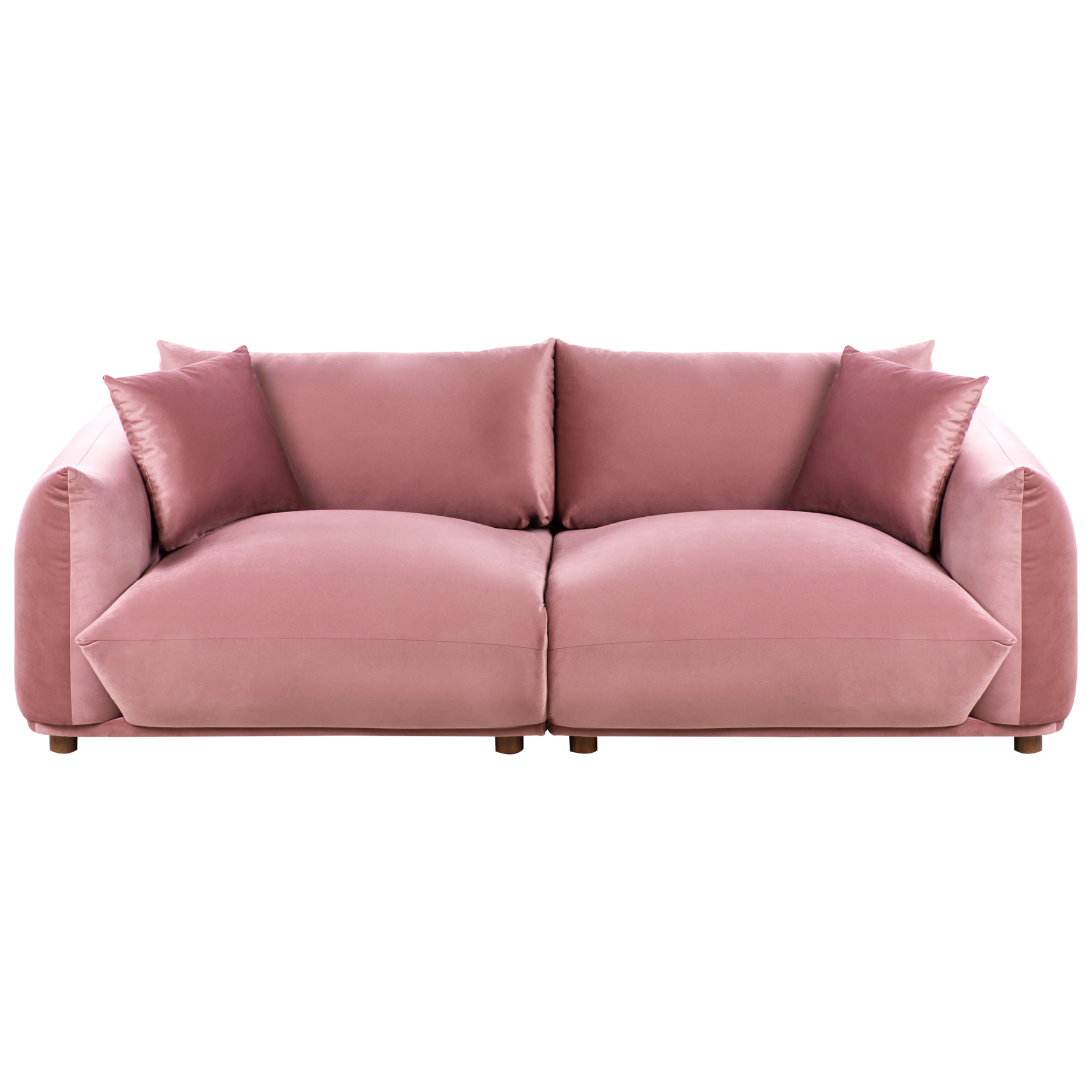 Beliani - LUVOS - Driezitsbank - Roze - Fluweel
