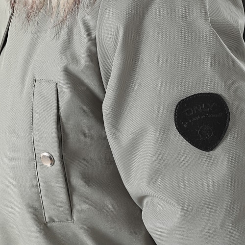Parka Capuche Fourrure Femme Iris Vert Kaki