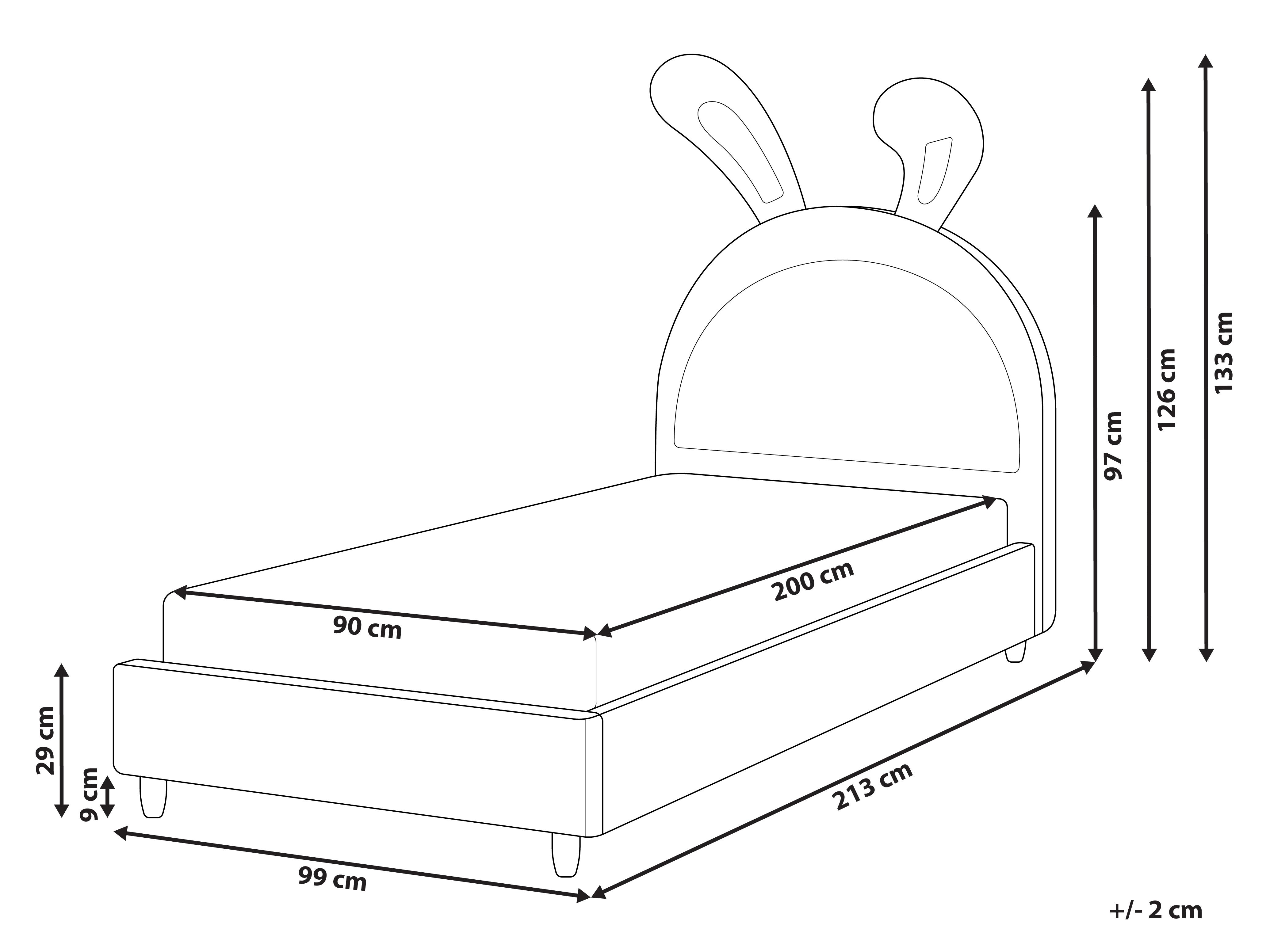 Kinderbed Konijn Fluweel LALLIAS 90 x 200 cm Roze