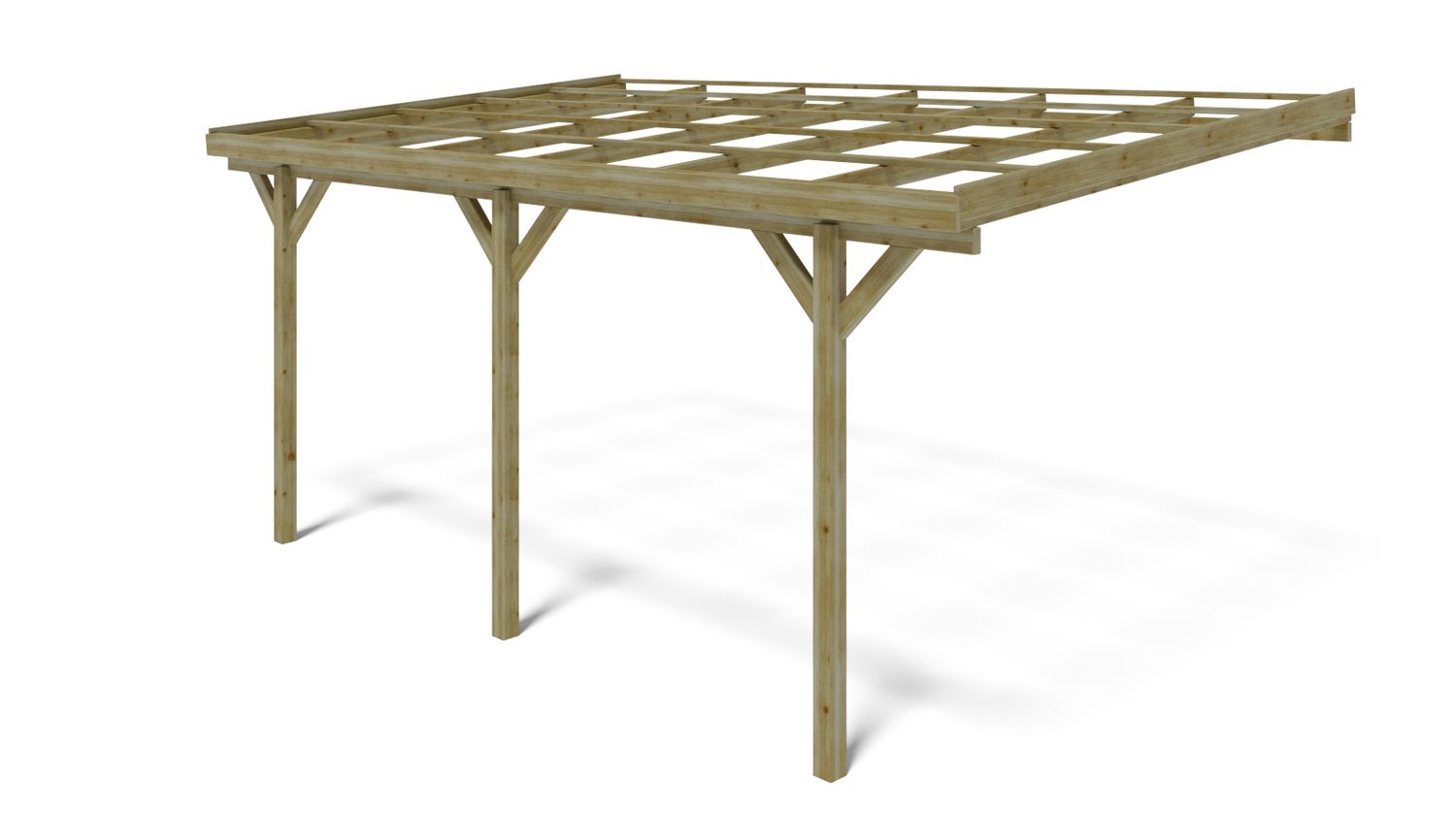 Carport garagedak 3x5,24 m - 15 m2 - gemonteerd op de huismuur