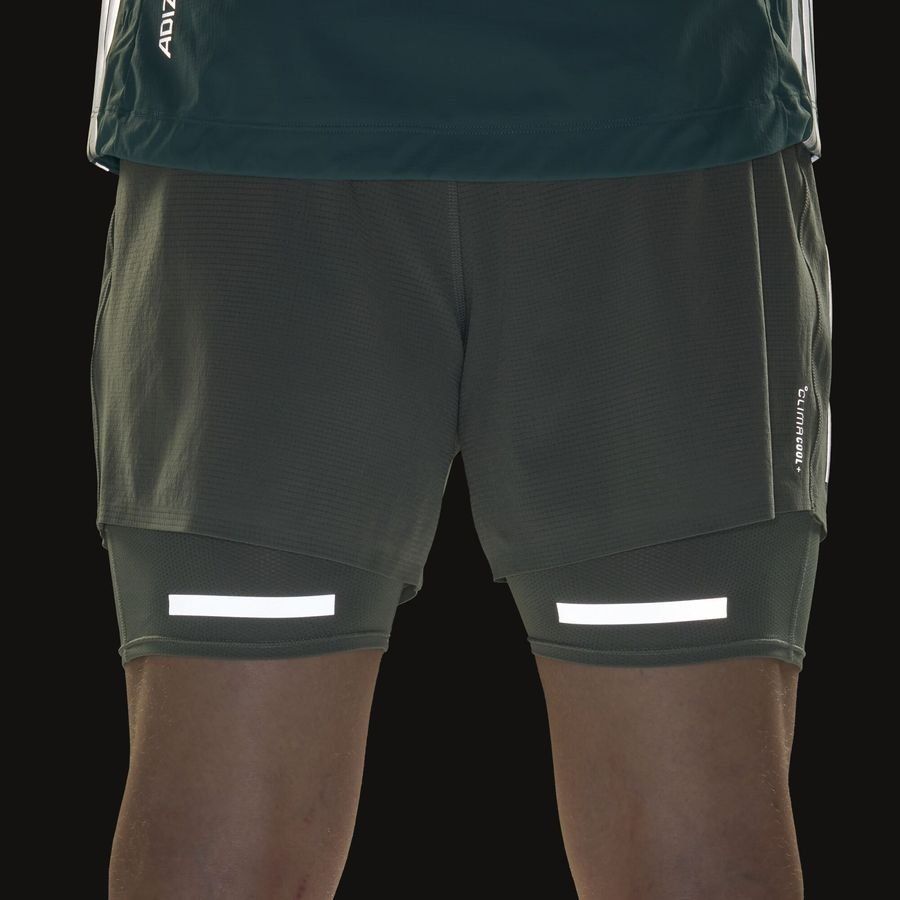Adidas Short de running réfléchissant 2 en 1 Ultimate